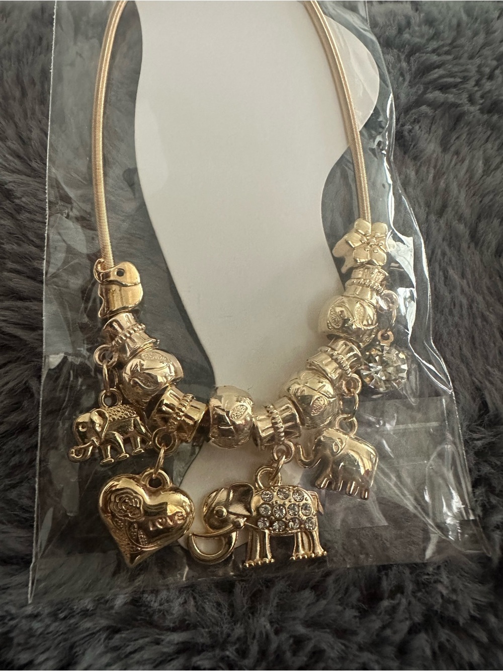 Gold Elephant Charm Anklet - Women Jewelry